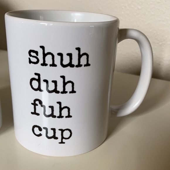 Funny Coffee Tea Mug Gift, Typewriter Style, Shuh Duh Fuh Cup 2-Pack Bundle Gift - Picture 5 of 11